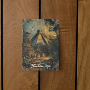 Chichen Itza Mexico Vintage Travel Artwork Postkarte