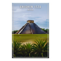 Chichen Itza Mexiico voyage art poster vintage