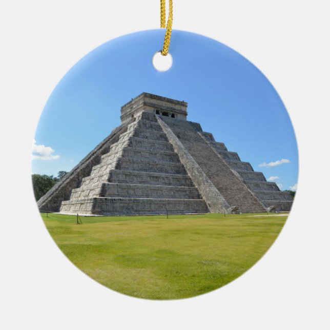 Chichen Itza Mexiko Kukulkan Wunder Pyramide-7 Keramikornament (Vorne)