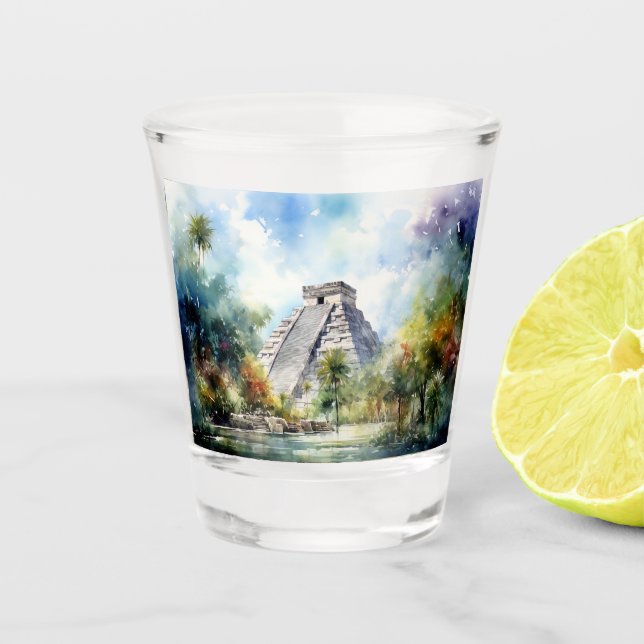 Chichen Itza Schnapsglas (Vorderseite)