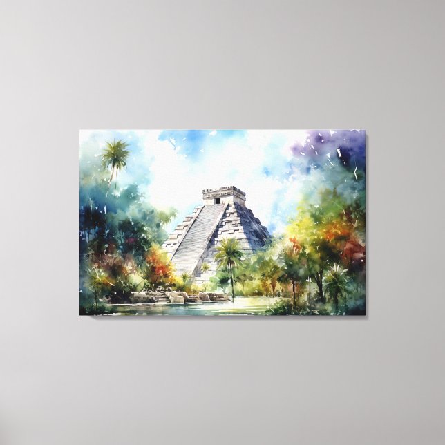 Chichen Itza, Stretched Canvas Print Leinwanddruck (Vorderseite)
