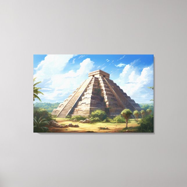 Chichen Itza, Stretched Canvas Print Leinwanddruck (Vorderseite)
