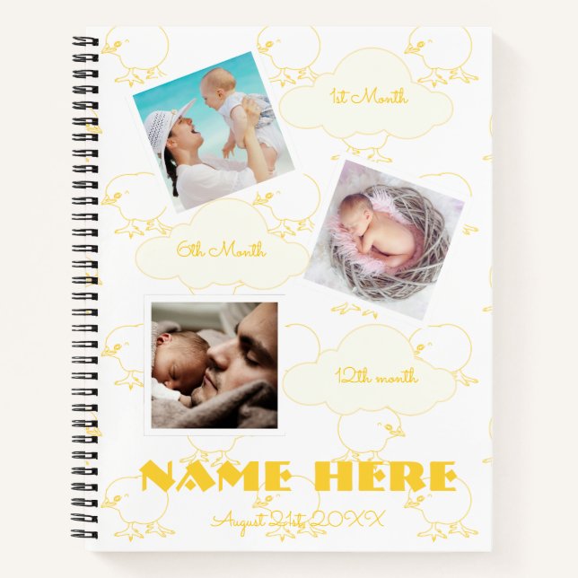 Chick 1er anniversaire Baby Milestone Livre d'or (Devant)
