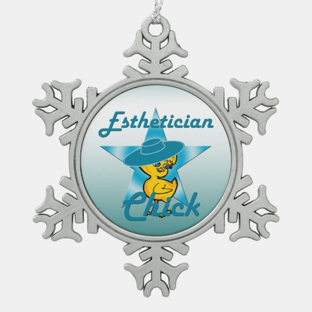Chick #7 schneeflocken Zinn-Ornament (Vorderseite)