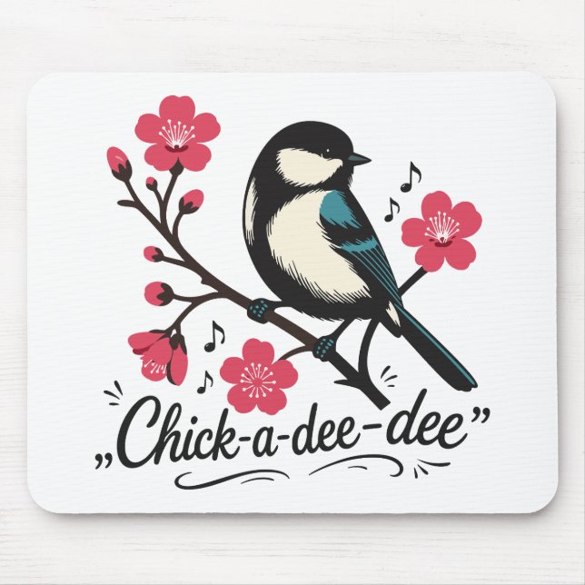 Chick-a-dee-dee-dee Meisen-Vogelruf Mousepad (Vorne)