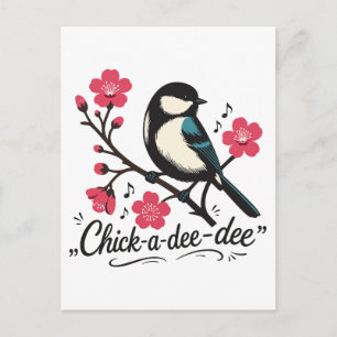 Chick-a-dee-dee-dee Meisen-Vogelruf Postkarte