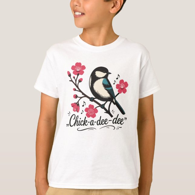 Chick-a-dee-dee-dee Meisen-Vogelruf T-Shirt (Vorderseite)