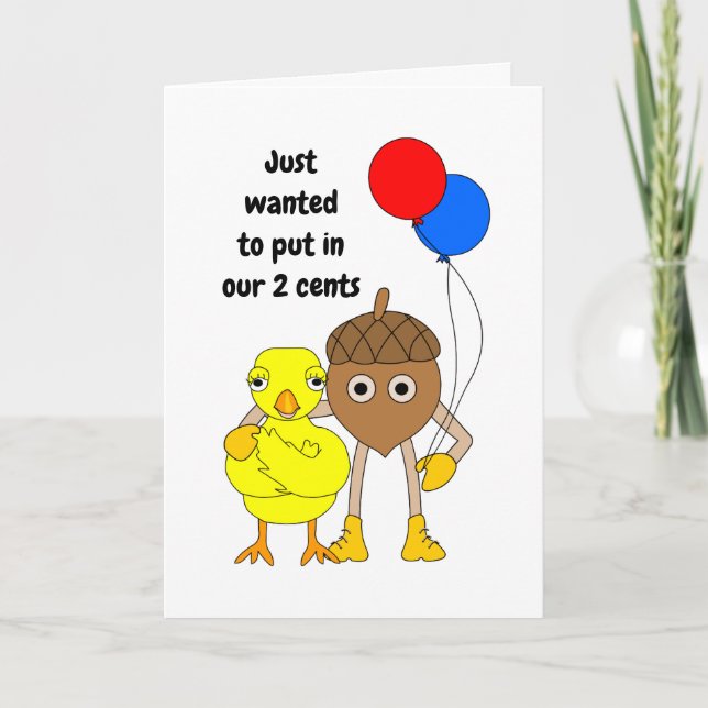 Chick and Nut Dankeskarte (Vorderseite)