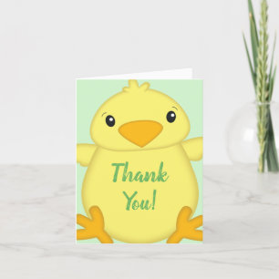 Chick Baby Dusche Green Dankeskarte