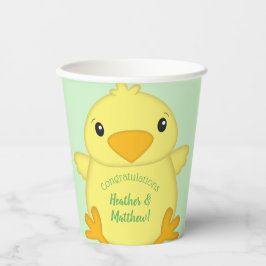 Chick Baby Dusche Green Pappbecher