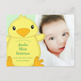 Chick Baby Dusche Green Postkarte