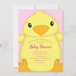 Chick Baby Dusche Pink Einladung