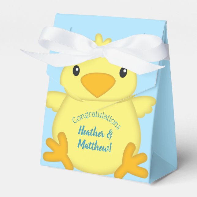 Chick Baby Shower Blue Geschenkschachtel (Vorderseite)