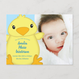 Chick Baby Shower Blue Postkarte