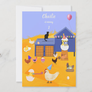 Chick Charlie Chicken Geburtstag Einladung