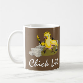Chick Lit Writer with Paper and Feather Quill Kaffeetasse