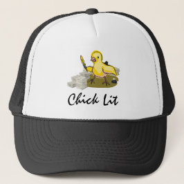 Chick Lit Writer with Paper and Feather Quill Truckerkappe