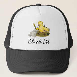 Chick Lit Writer with Paper and Feather Quill Truckerkappe