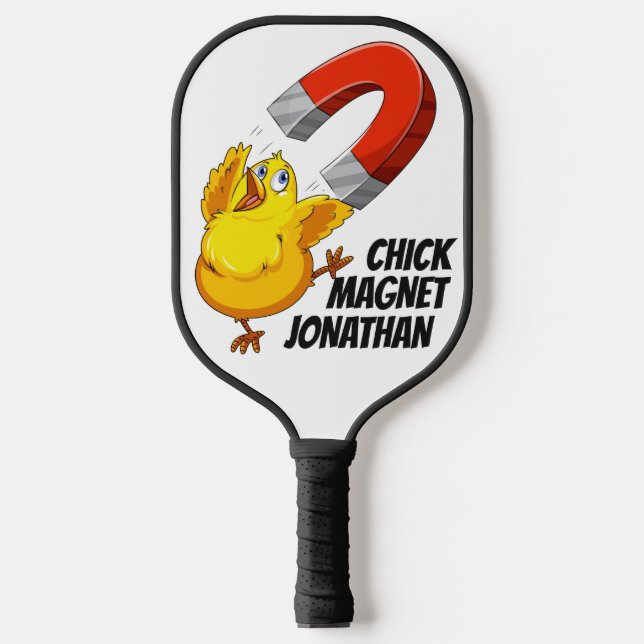 Chick Magnet individuelle Name Pickleball Schläger (Vorderseite)