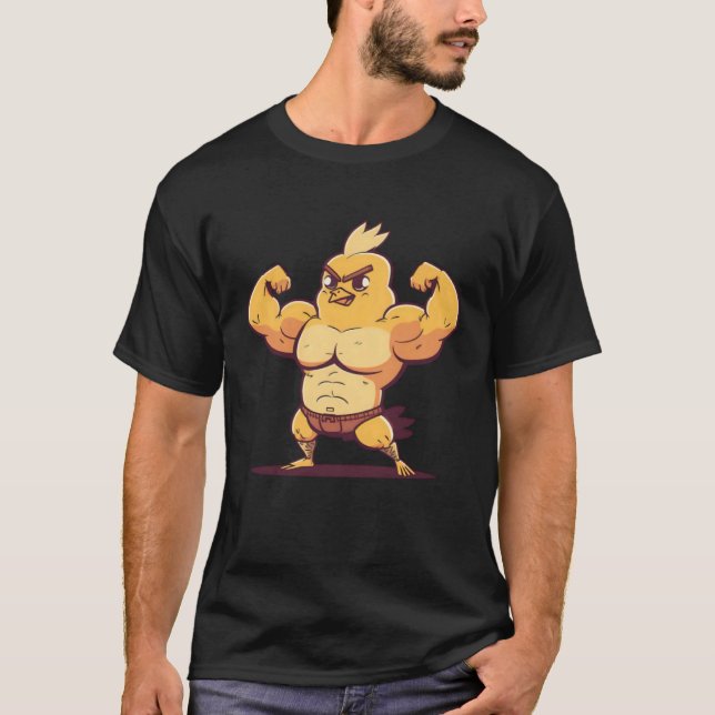 Chick Muscular Bodybuilding Easter T-Shirt (Vorderseite)