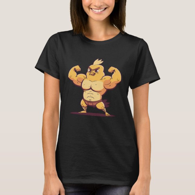 Chick Muscular Bodybuilding Easter T-Shirt (Vorderseite)