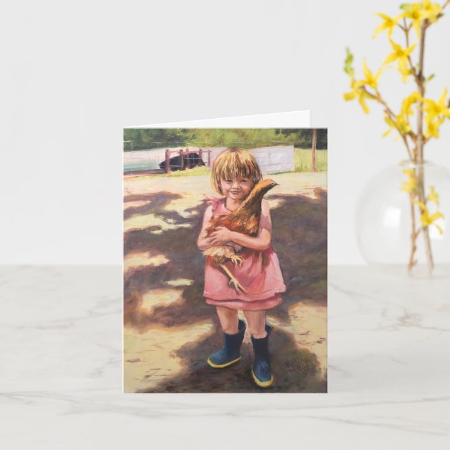 Chick "n Boots Karte (Gelbe Blume)