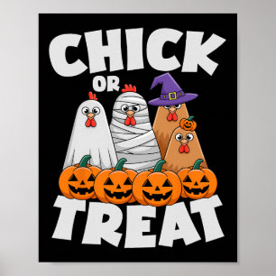 Chick Or Treat Bekleidung Halloween Lustiges Huhn Poster