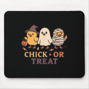 Chick Or Treat Gruseliger Geist Hexe Mumie Huhn Co Mousepad