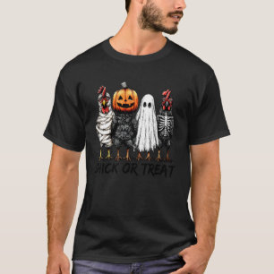 Chick Or Treat Halloween-Kürbis-Geist Gruselig Lus T-Shirt
