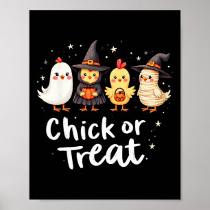 Chick Or Treat Süßes Halloween-Hühner-Kostenüm Art Poster