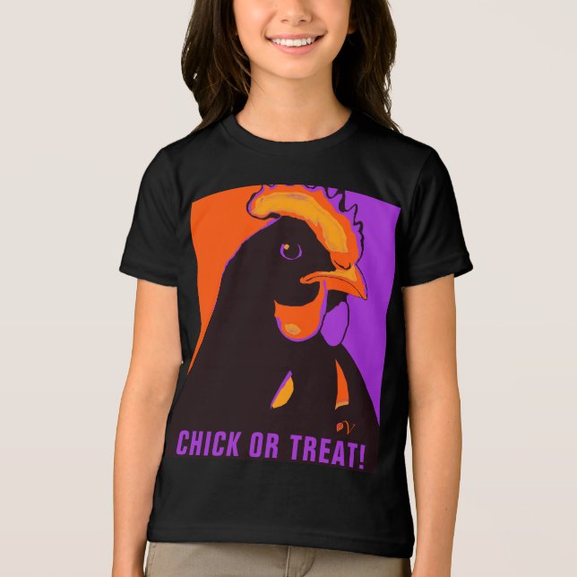 Chick ou traiter Halloween Pop Art Chicker Tshirt (Recto)