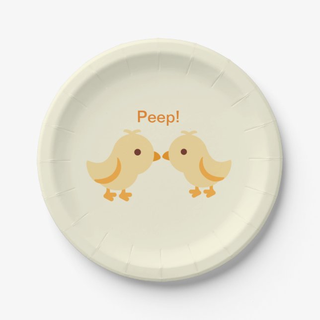 Chick Peep Yellow Boy oder Girl Baby Dusche Pappteller (Vorderseite)
