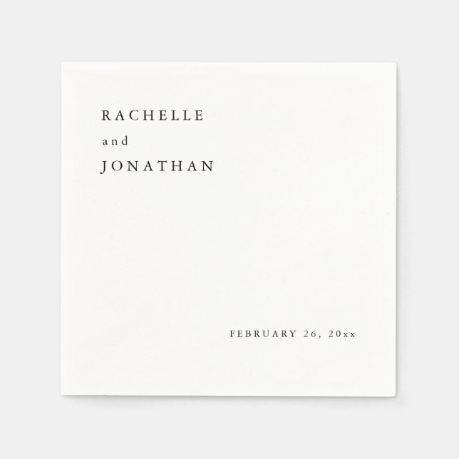 Chick Schwarz-weiß Simple Wedkins Serviette (Vorderseite)