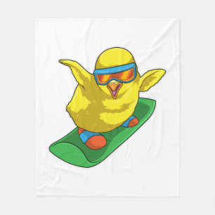 Chick Snowboarder Snowboard Fleecedecke