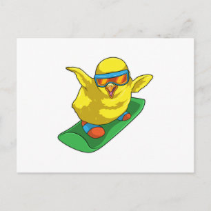 Chick Snowboarder Snowboard is already in German a Postkarte