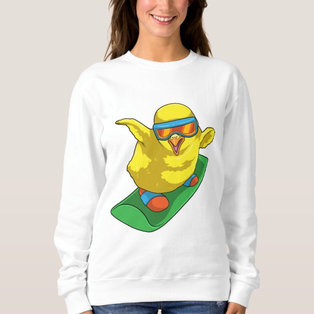 Chick Snowboarder Snowboard Sweatshirt (Vorderseite)
