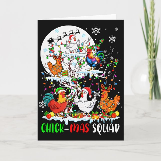 Chick Squad Weihnachtsgruppe Weihnachtsmann Elf Hü Karte (Vorderseite)