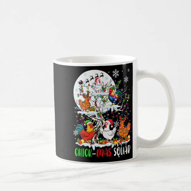 Chick Squad Xmas Group Santa Elf Chickens On Tree  Kaffeetasse (Rechts)