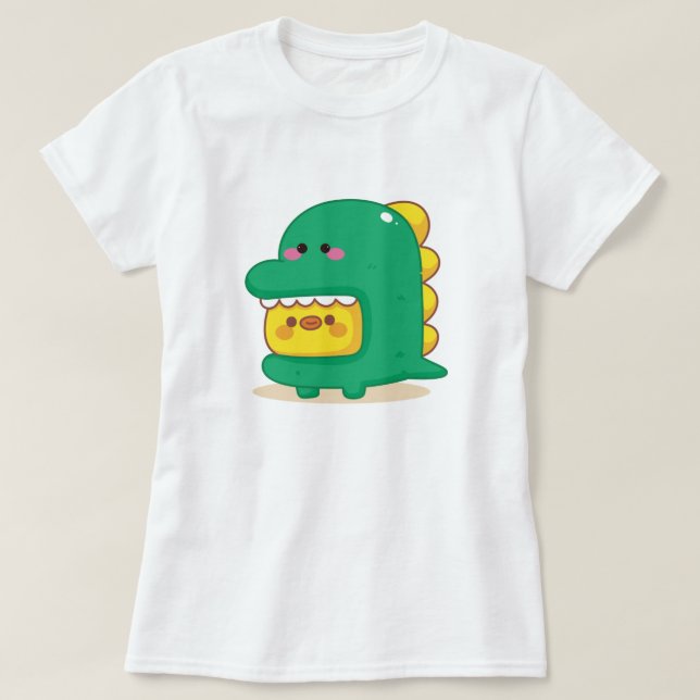 Chick Wearing Dinosaur T-Shirt Anzug (Design vorne)