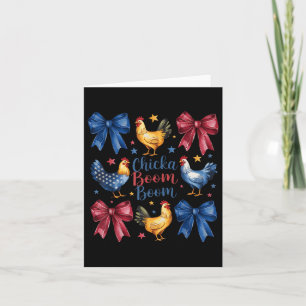 Chicka Boom Boom Funny American Flag Chicken Graph Karte