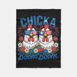 Chicka Boom Boom Hühnercrew Patriot 4. Juli Fleecedecke