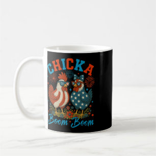 Chicka Boom Boom Lustiger Patriotischer Hahn 4. Ju Kaffeetasse