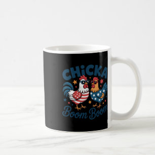Chicka Boom Boom Patriotisches Huhn Lustig Kaffeetasse