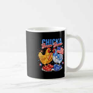 Chicka Boom Boom Patriotisches Huhn Rot Weiß Blau  Kaffeetasse