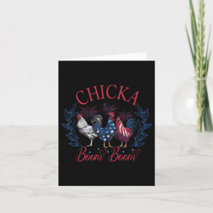 Chicka Boom Funny Patriotic Chicken 4. Ju Karte