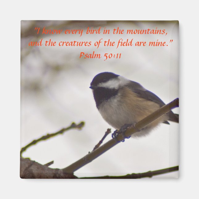 Chickadee auf einer Twig Magnet (Vorne)