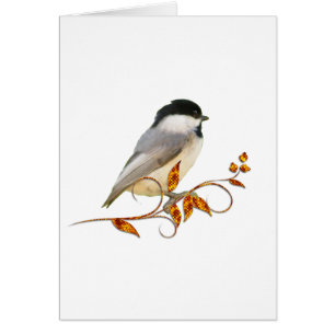 Chickadee auf Jeweled Blätter