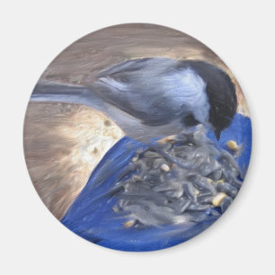 "Chickadee auf meinem Knie " Magnet