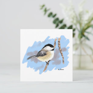Chickadee auf Zweigniederlassung Mitteilungskarte