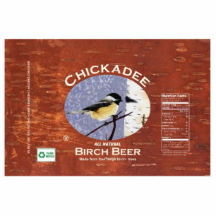 Chickadee Birch Beer Label Fotoskulptur Magnet